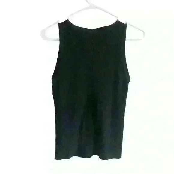 White House Black Market Black Ribbed Sleeveless Top Size Small - Picture 3 of 4
